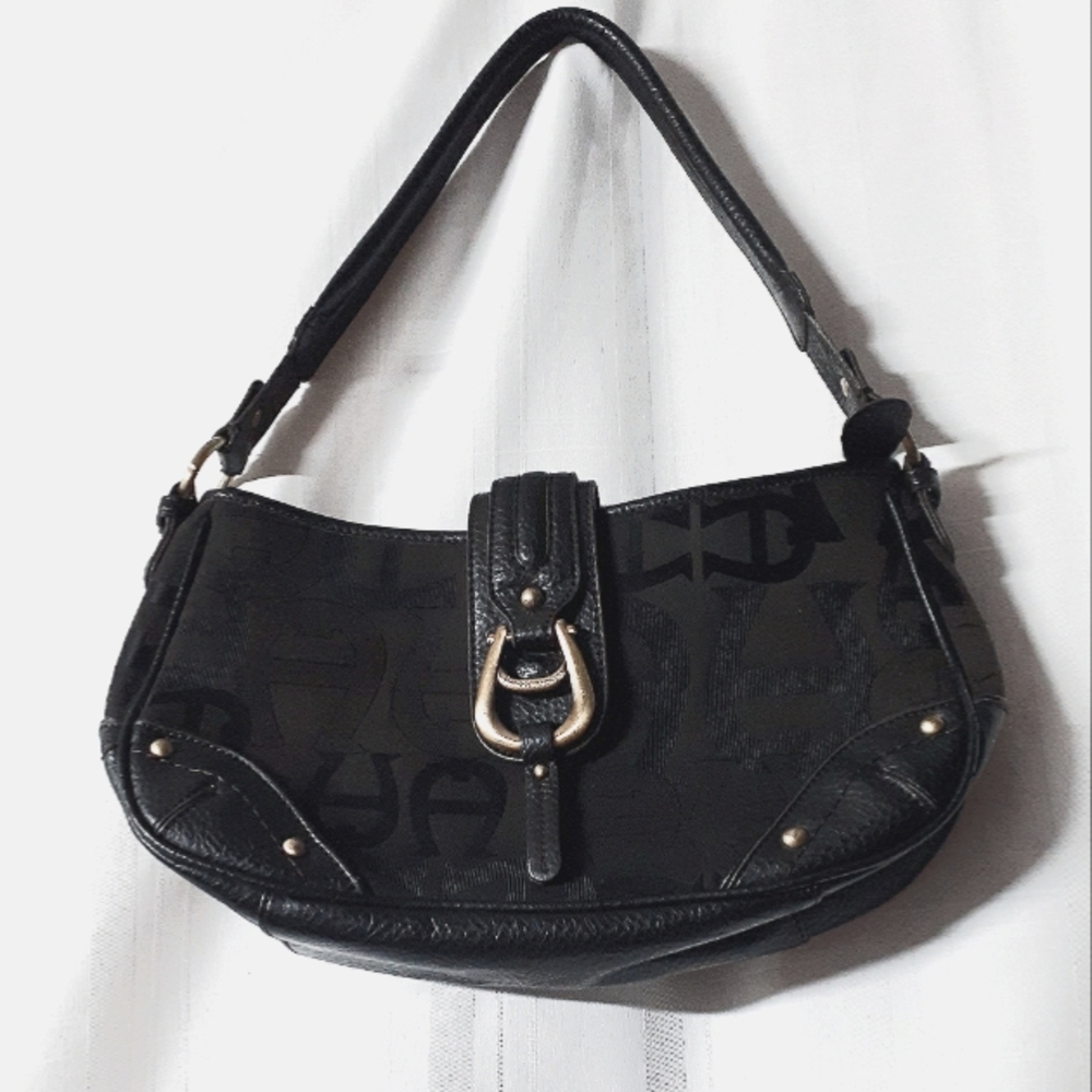 Vintage Etienne AignerJacquard Logo Canvas Structured Shoulderbag - Picture 1 of 7